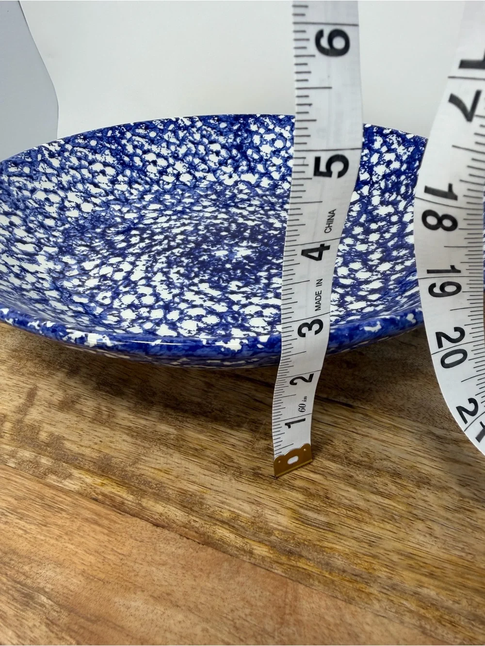 Roma Inc Hand Painted Italian Blue Nd White Speckled Ceramic Serving Pasta Bowl
